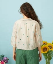 GJJHD34250 Jocomomola(ホコモモラ) テンセルシアーフラワー刺繍ジャケット ベージュ
