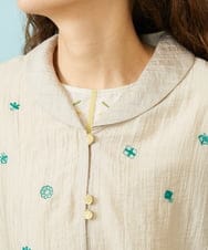 GJJHD34250 Jocomomola(ホコモモラ) テンセルシアーフラワー刺繍ジャケット ベージュ