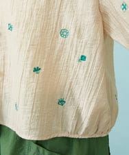 GJJHD34250 Jocomomola(ホコモモラ) テンセルシアーフラワー刺繍ジャケット ベージュ