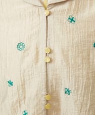 GJJHD34250 Jocomomola(ホコモモラ) テンセルシアーフラワー刺繍ジャケット ベージュ