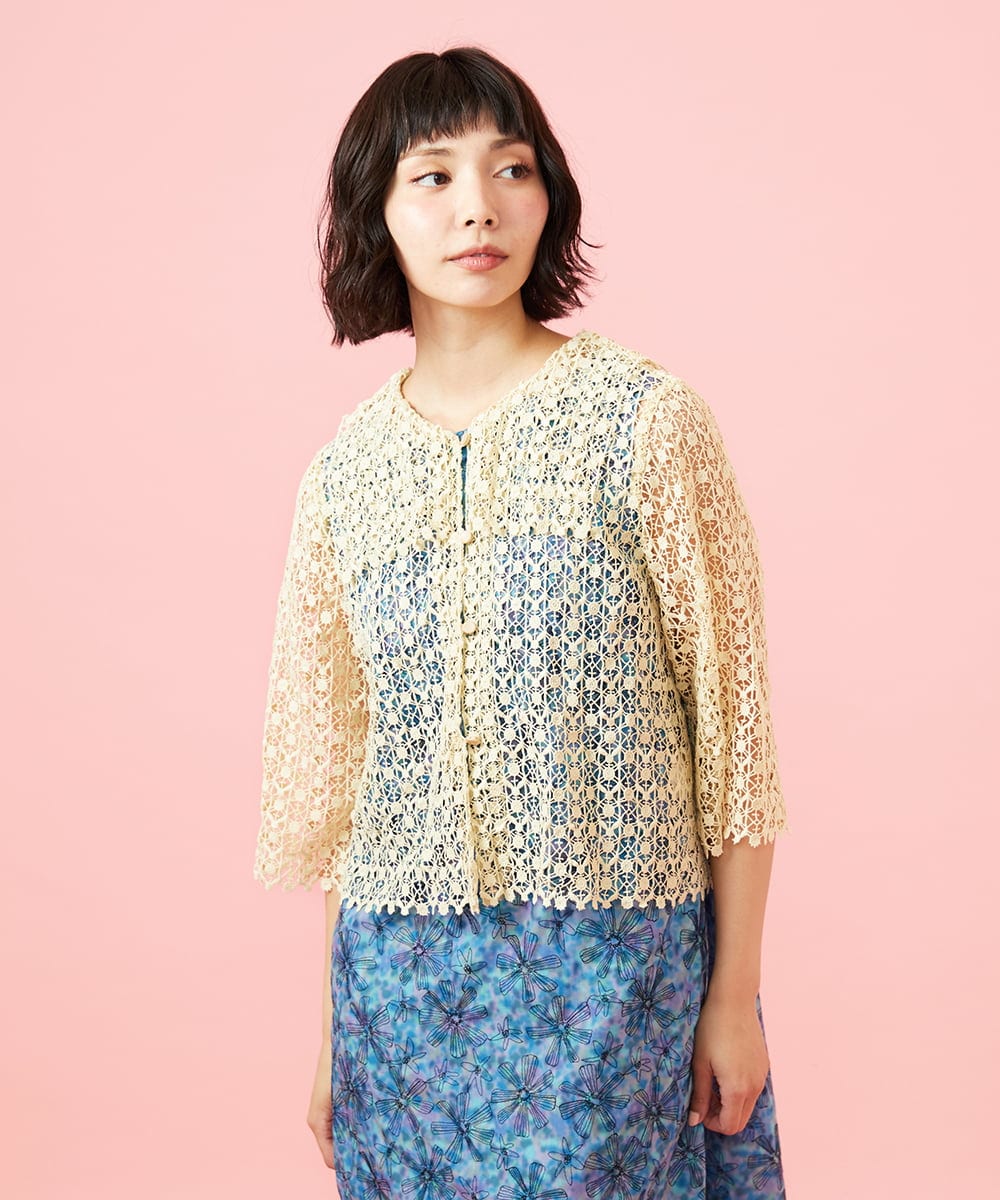 GJJHD52220 Jocomomola(ホコモモラ) Fatalidad レースジャケット アイボリー