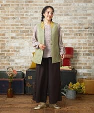 GJJJB04250 Jocomomola(ホコモモラ) Encaje de Animal フラワーレースジレ グリーン