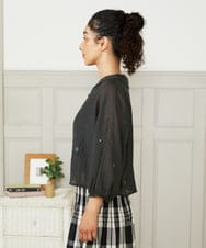 GJJJB52250 Jocomomola(ホコモモラ) テンセルシアーショートジャケット ダークグレー