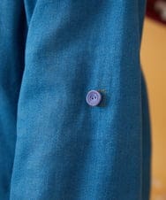 GJJJD02270 Jocomomola(ホコモモラ) デニムライク フラワー刺繍フード付きジャケット ブルー
