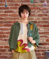 GJJJE40240 Jocomomola(ホコモモラ) Burbuja ドットフクレジャカードライトジャケット グリーン