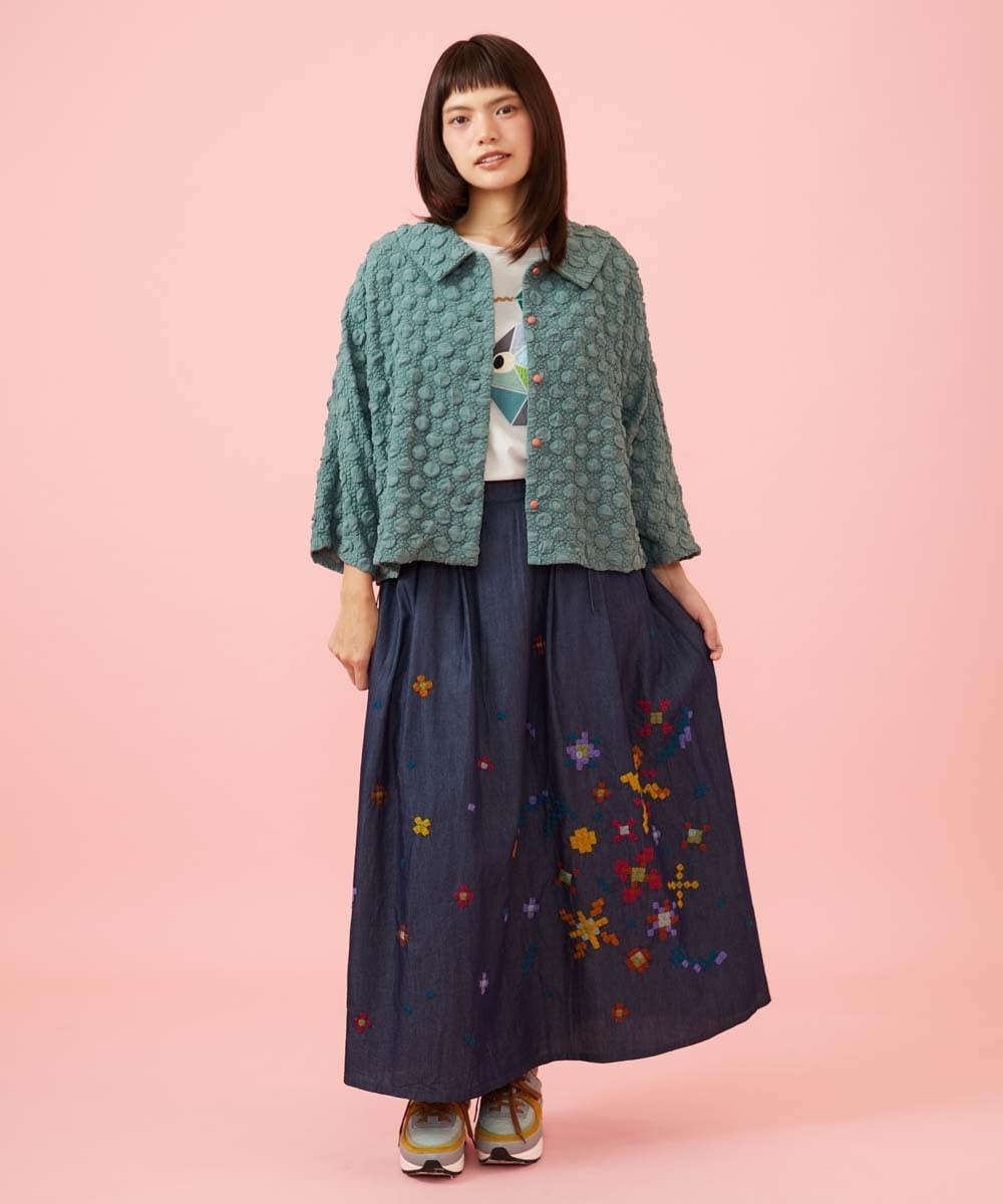 GJJJE40240 Jocomomola(ホコモモラ) Burbuja ドットフクレジャカードライトジャケット グリーン
