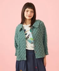 GJJJE40240 Jocomomola(ホコモモラ) Burbuja ドットフクレジャカードライトジャケット グリーン