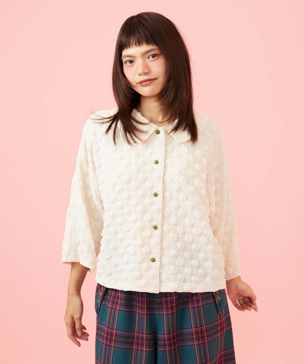 GJJJE40240 Jocomomola(ホコモモラ) Burbuja ドットフクレジャカードライトジャケット アイボリー