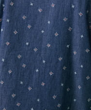 GJJJP35220 Jocomomola(ホコモモラ) Brillar 刺繍デニムジャケット ネイビー