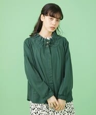 GJJJT39260 Jocomomola(ホコモモラ) テンセルピーチ ライトブルゾン グリーン