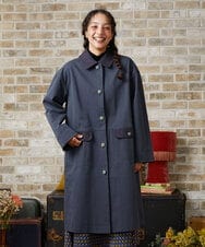 GJJLA34390 Jocomomola(ホコモモラ) コットンツイルステンカラーコート ネイビー
