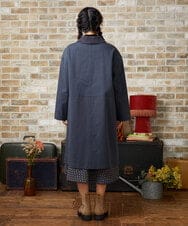 GJJLA34390 Jocomomola(ホコモモラ) コットンツイルステンカラーコート ネイビー
