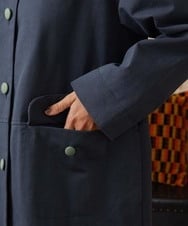 GJJLA34390 Jocomomola(ホコモモラ) コットンツイルステンカラーコート ネイビー
