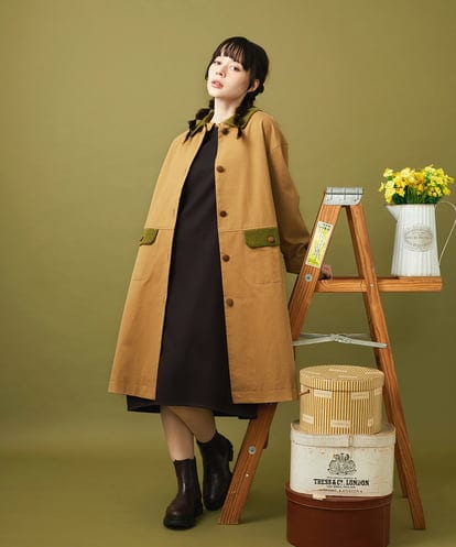 GJJLA34390 Jocomomola コットンツイルステンカラーコート