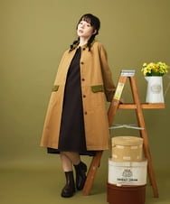 GJJLA34390 Jocomomola(ホコモモラ) コットンツイルステンカラーコート ベージュ