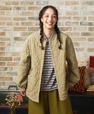 GJJLA37360 Jocomomola(ホコモモラ) Esponjoso キルティングブルゾン カーキ