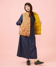 GJJLD31300 Jocomomola(ホコモモラ) 【ダブルポイント】2WAY リバーシブルダウンベスト マスタード