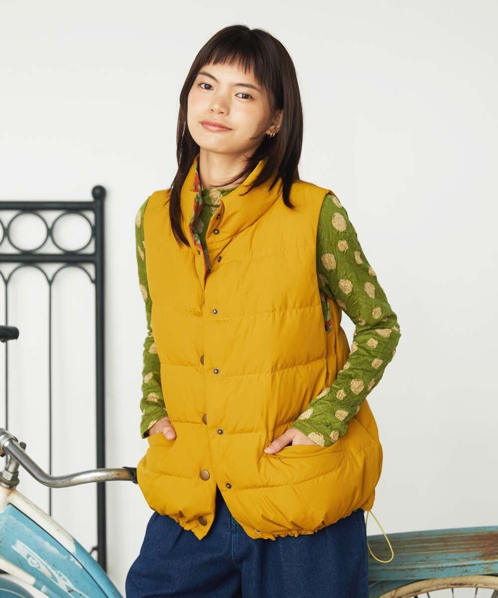 GJJLD31300 Jocomomola(ホコモモラ) 【ダブルポイント】2WAY リバーシブルダウンベスト マスタード