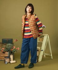 GJJLD31300 Jocomomola(ホコモモラ) 【2WAY 】Arte enlatado リバーシブルダウンベスト マスタード