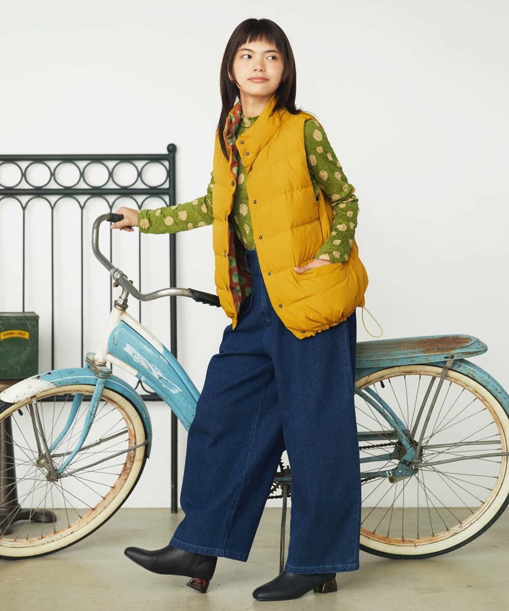 GJJLD31300 Jocomomola(ホコモモラ) 【ダブルポイント】2WAY リバーシブルダウンベスト マスタード