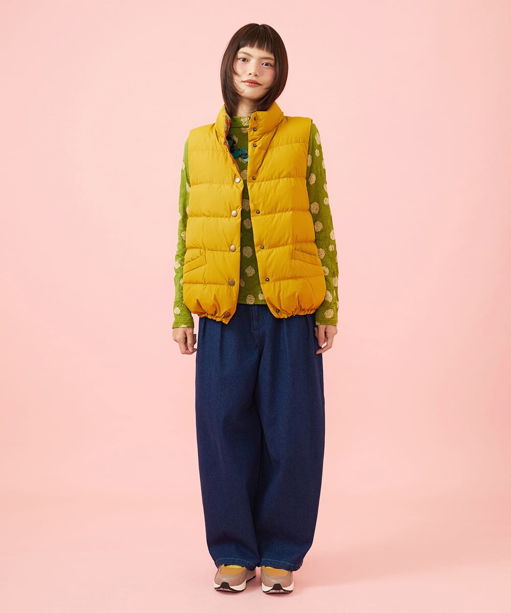 GJJLD31300 Jocomomola(ホコモモラ) 【ダブルポイント】2WAY リバーシブルダウンベスト マスタード