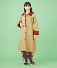 GJJLS02360 Jocomomola(ホコモモラ) Paseo ステンカラーコート ベージュ