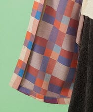 GJJLS03330 Jocomomola(ホコモモラ) Escaleras チェック ワンピースコート ブルー