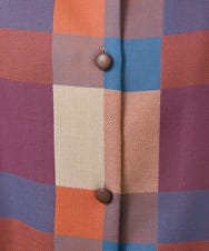 GJJLS03330 Jocomomola(ホコモモラ) Escaleras チェック ワンピースコート ブルー