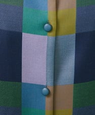 GJJLS03330 Jocomomola(ホコモモラ) Escaleras チェック ワンピースコート ブルー