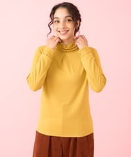 GJKAA31110 Jocomomola(ホコモモラ) TRベアスムース  レースハイネックカットソー イエロー