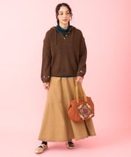 GJKAA31110 Jocomomola(ホコモモラ) TRベアスムース  レースハイネックカットソー アイボリー