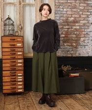 GJKAD31150 Jocomomola(ホコモモラ) ベロアチュール プルオーバーカットソー ブルーグリーン