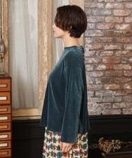 GJKAD31150 Jocomomola(ホコモモラ) ベロアチュール プルオーバーカットソー ブルーグリーン