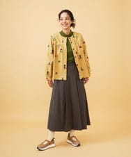 GJKAD33110 Jocomomola(ホコモモラ) ベアスムース 配色刺繍カットソー ベージュ