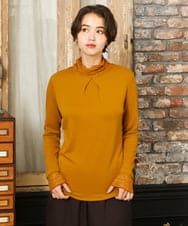 GJKAD34110 Jocomomola(ホコモモラ) ベアスムース ハイネックレースカットソー オレンジ