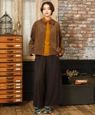 GJKAD34110 Jocomomola(ホコモモラ) ベアスムース ハイネックレースカットソー オレンジ