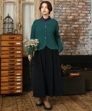GJKAD34110 Jocomomola(ホコモモラ) ベアスムース ハイネックレースカットソー オレンジ