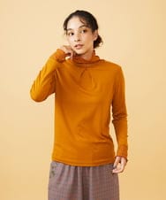 GJKAD34110 Jocomomola(ホコモモラ) ベアスムース ハイネックレースカットソー オレンジ