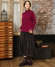 GJKAD34110 Jocomomola(ホコモモラ) ベアスムース ハイネックレースカットソー オレンジ