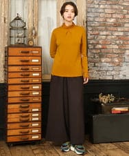 GJKAD34110 Jocomomola(ホコモモラ) ベアスムース ハイネックレースカットソー オレンジ