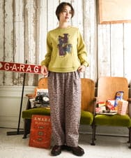 GJKAD70220 Jocomomola(ホコモモラ) Animales Coloridos 裏起毛カットソー ライトイエロー