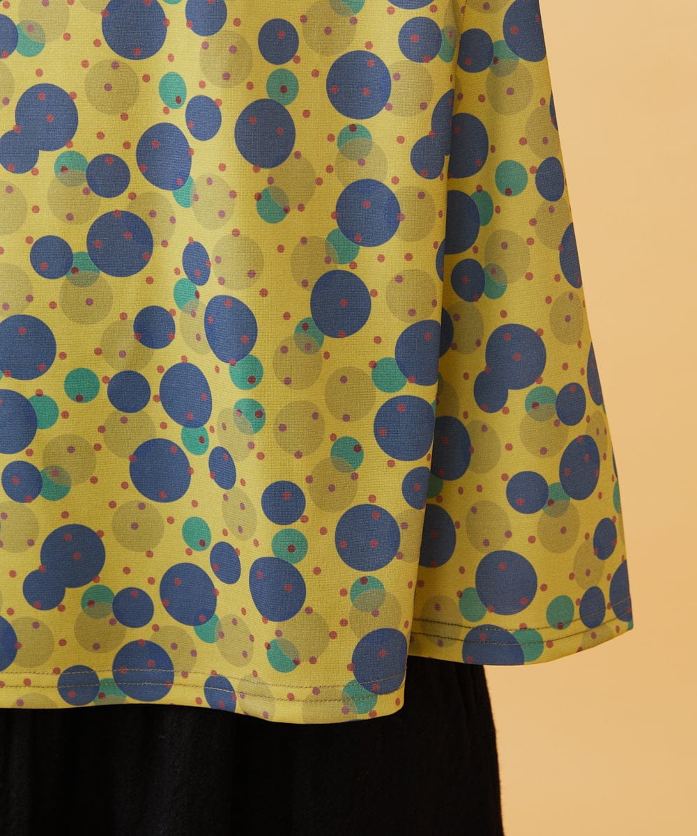 GJKAE36170 Jocomomola(ホコモモラ) Calle de la Bola ドットプリントカットソー グリーン