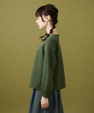 GJKAE37170 Jocomomola(ホコモモラ) 【早割10%OFF】フラワー刺繍プルオーバーカットソー グリーン