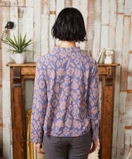 GJKAE38200 Jocomomola(ホコモモラ) Paseo de las flores フラワージャカードカットソー ブルー