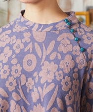 GJKAE38200 Jocomomola(ホコモモラ) Paseo de las flores フラワージャカードカットソー ブルー