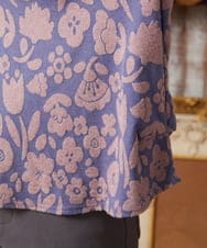 GJKAE38200 Jocomomola(ホコモモラ) Paseo de las flores フラワージャカードカットソー ブルー