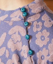 GJKAE38200 Jocomomola(ホコモモラ) Paseo de las flores フラワージャカードカットソー ブルー