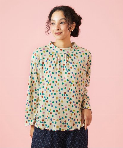GJKAG70190 Jocomomola Mural dot プリントカットソー