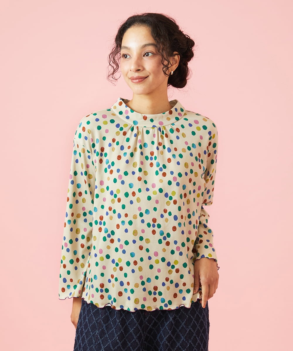 GJKAG70190 Jocomomola Mural dot プリントカットソー