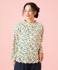 GJKAG70190 Jocomomola(ホコモモラ) Mural dot プリントカットソー アイボリー